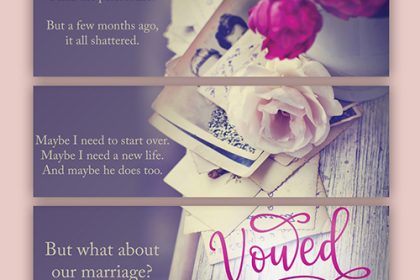 Amazon A+ Content Graphics for Romance Novels - Vowed by Sara Celi - Premade Object Typography Romance Book Cover from The Author Buddy