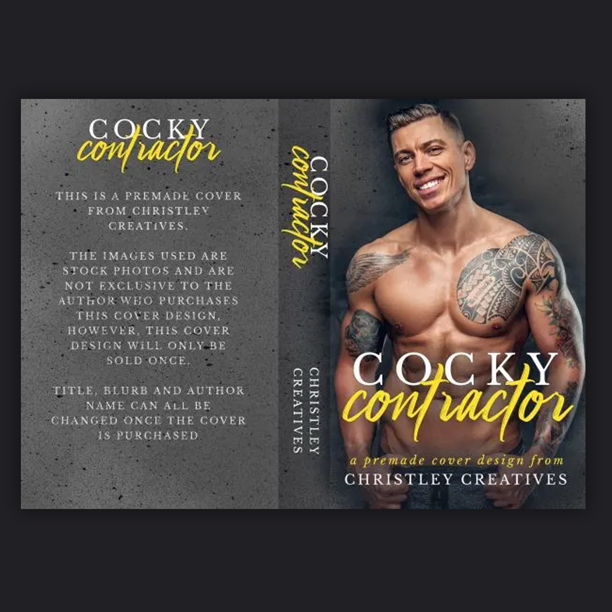 Cocky Contractor - Premade Contemporary Romance Book Cover from Christley Creatives