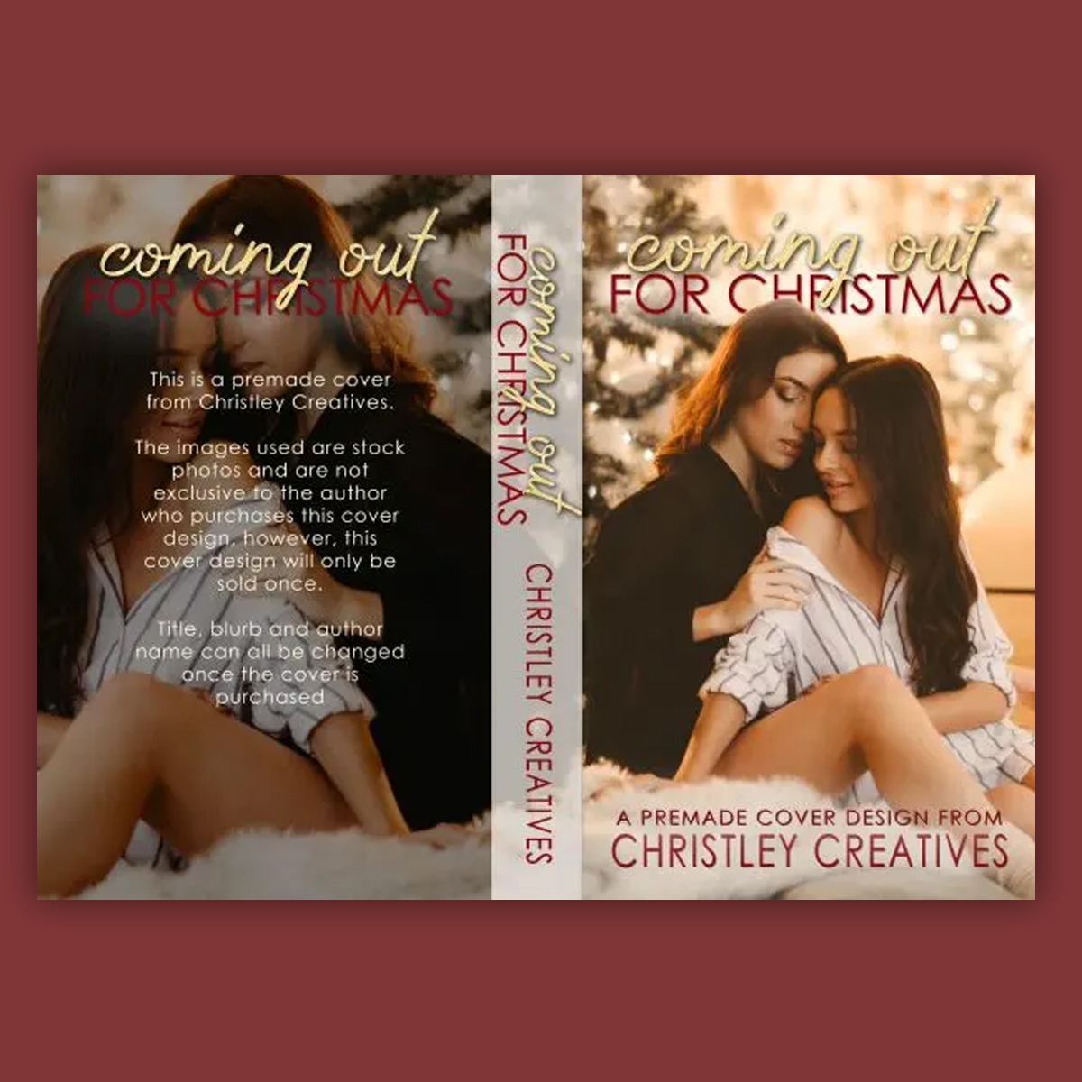 Coming Out For Christmas - Premade Contemporary Romance Book Cover from Christley Creatives