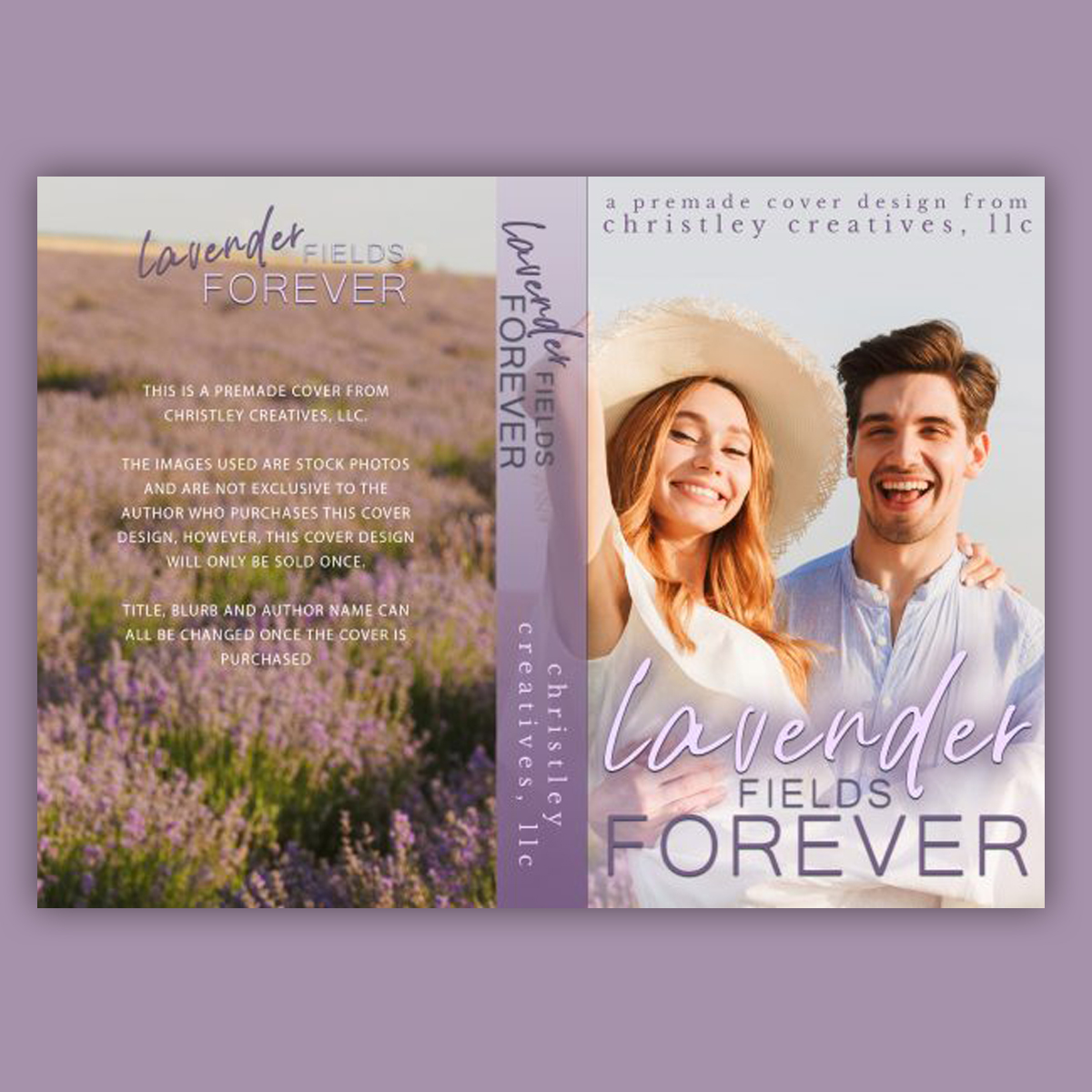 Lavender Fields Forever - Premade Contemporary Romance Book Cover from Christley Creatives