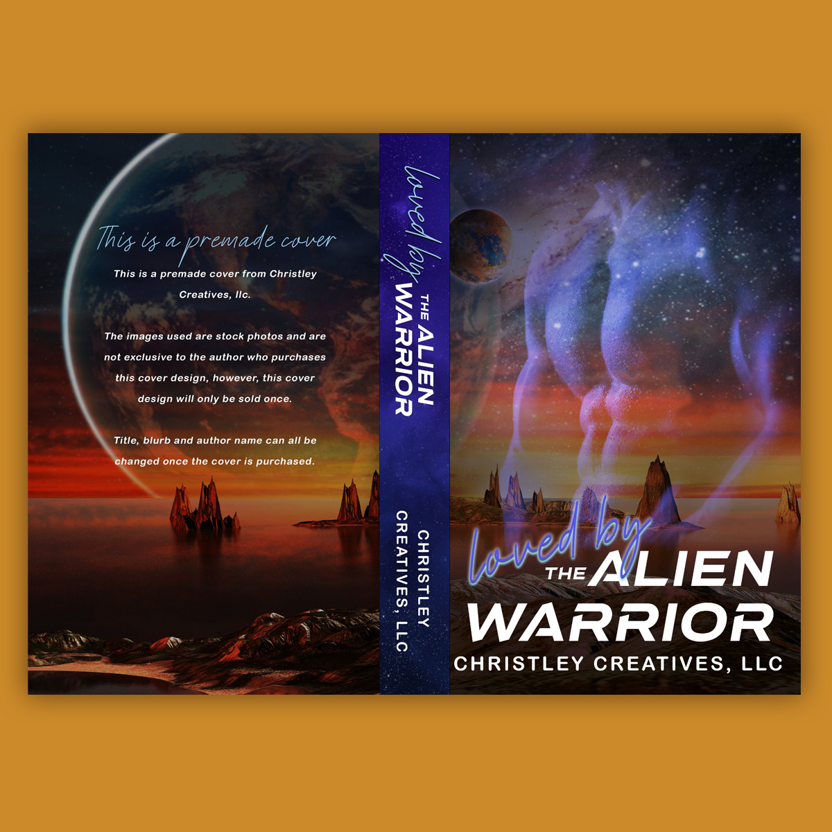 Loved by the Alien Warrior - Premade SciFi Alien Romance Book Cover from Christley Creatives