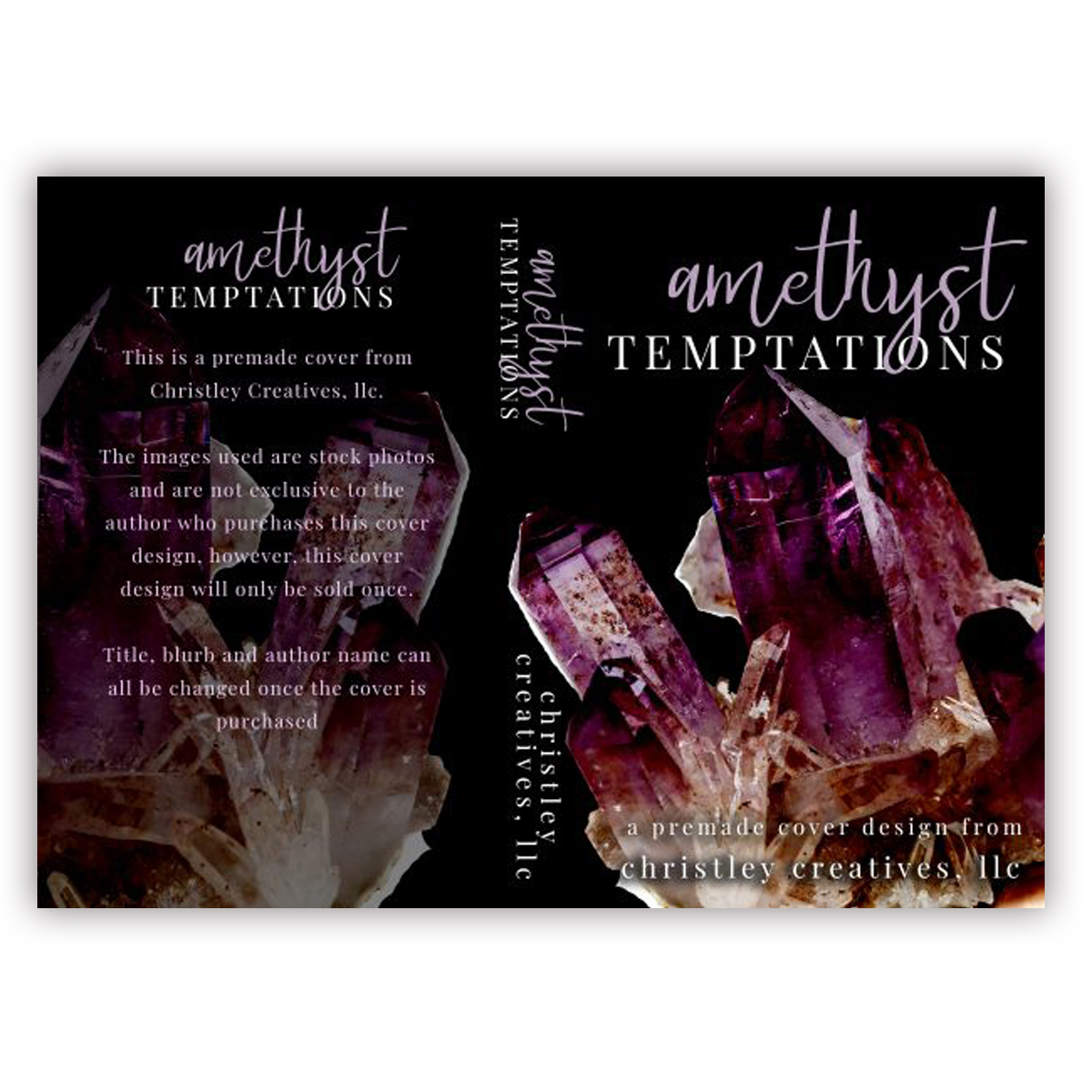Amethyst Temptation - Premade Contemporary Romance Book Cover from Christley Creatives