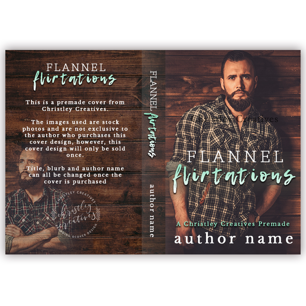Flannel Flirtations - Premade Contemporary Romance Book Cover from Christley Creatives