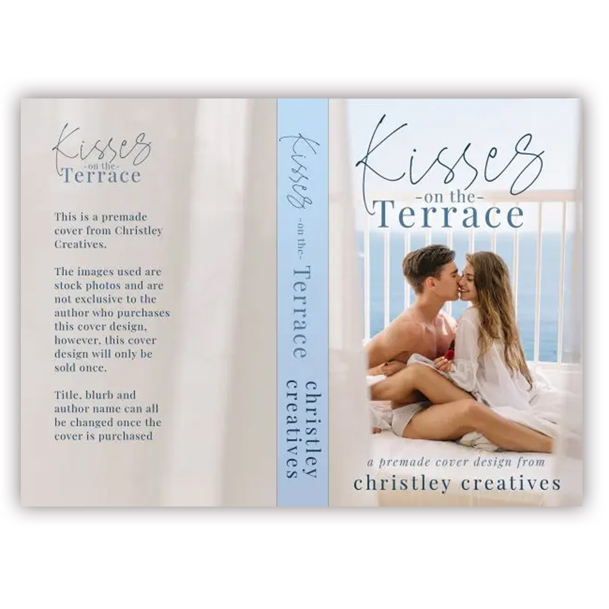 Kisses on the Terrace - Premade Contemporary Romance Book Cover from Christley Creatives