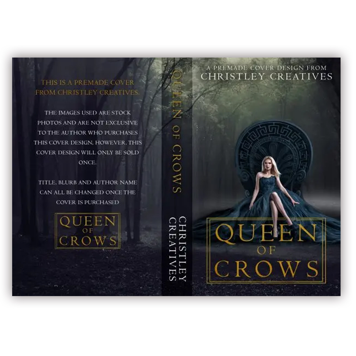 Queen of Crows - Premade Contemporary Romance Book Cover from Christley Creatives