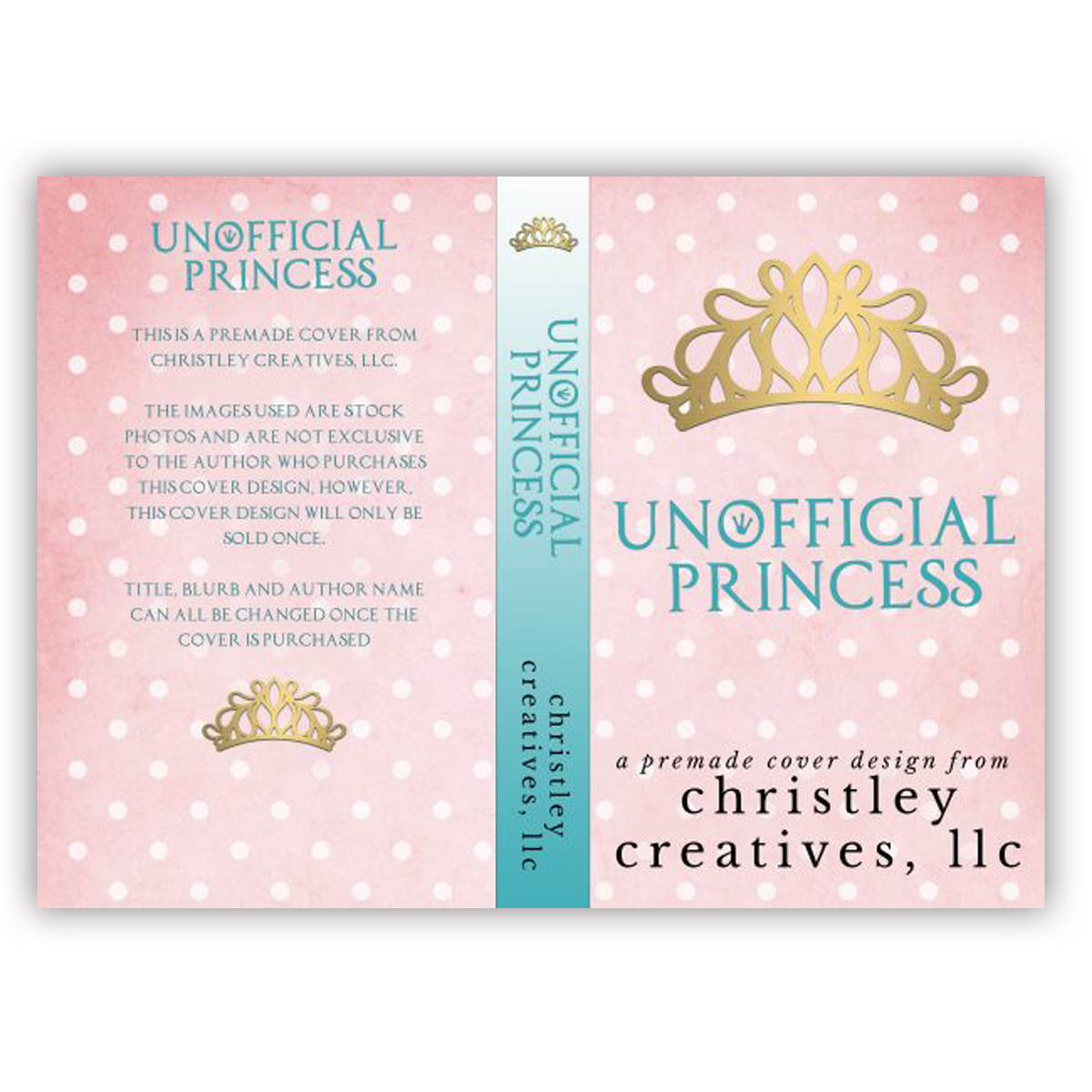 Unofficial Princess - Premade Contemporary Romance Book Cover from Christley Creatives