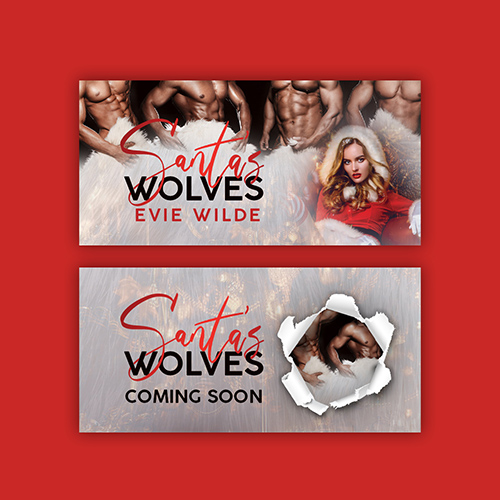 Social Media Cover Graphics & Banners - Santa's Wolves by Evie Wilde - Premade Holiday Shifter Paranormal Reverse Harem Romance Romance Book Cover from The Author Buddy