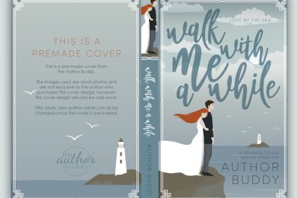 Walk With Me A While - Premade Illustrated Romance Book Cover from The Author Buddy