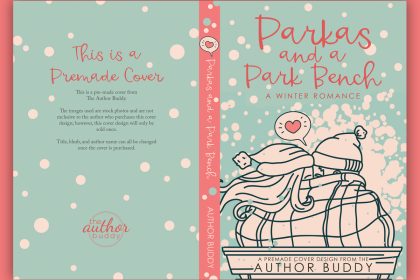 Parkas And A Park Bench - Premade Illustrated Winter Contemporary Romance Romantic Comedy Book Cover from The Author Buddy