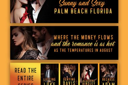 Amazon A+ Content Graphics for Romance Novels - Billionaires of Palm Beach Series by Sara Celi - Premade Object Typography Romance Book Cover from The Author Buddy