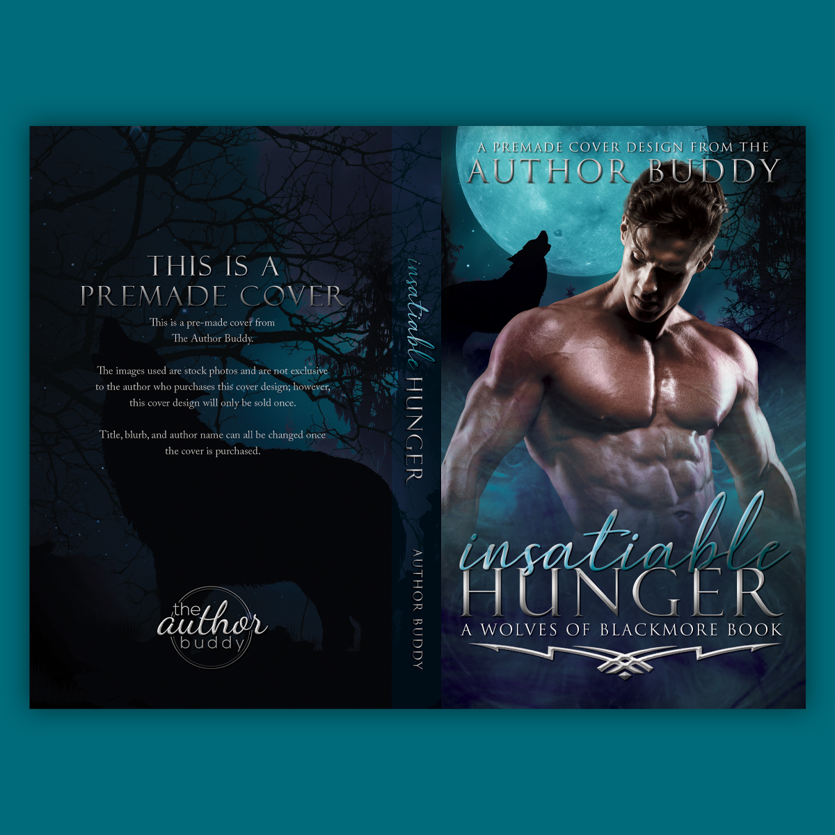 Insatiable Hunger - Premade Dark Paranormal Wolf Shifter Romance Book Cover from The Author Buddy