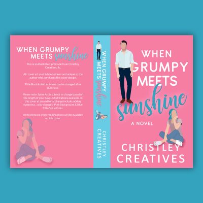When Grumpy Meets Sunshine - Premade Original Unique Illustrated Romance Book Cover from Christley Creatives