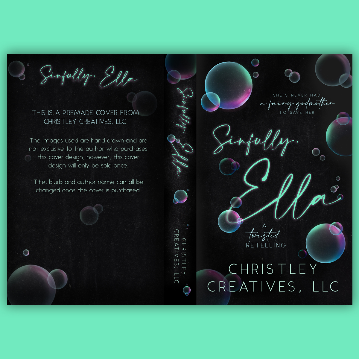 Sinfully, Ella - Premade Contemporary Romance Fairytale Retelling Book Cover from Christley Creatives