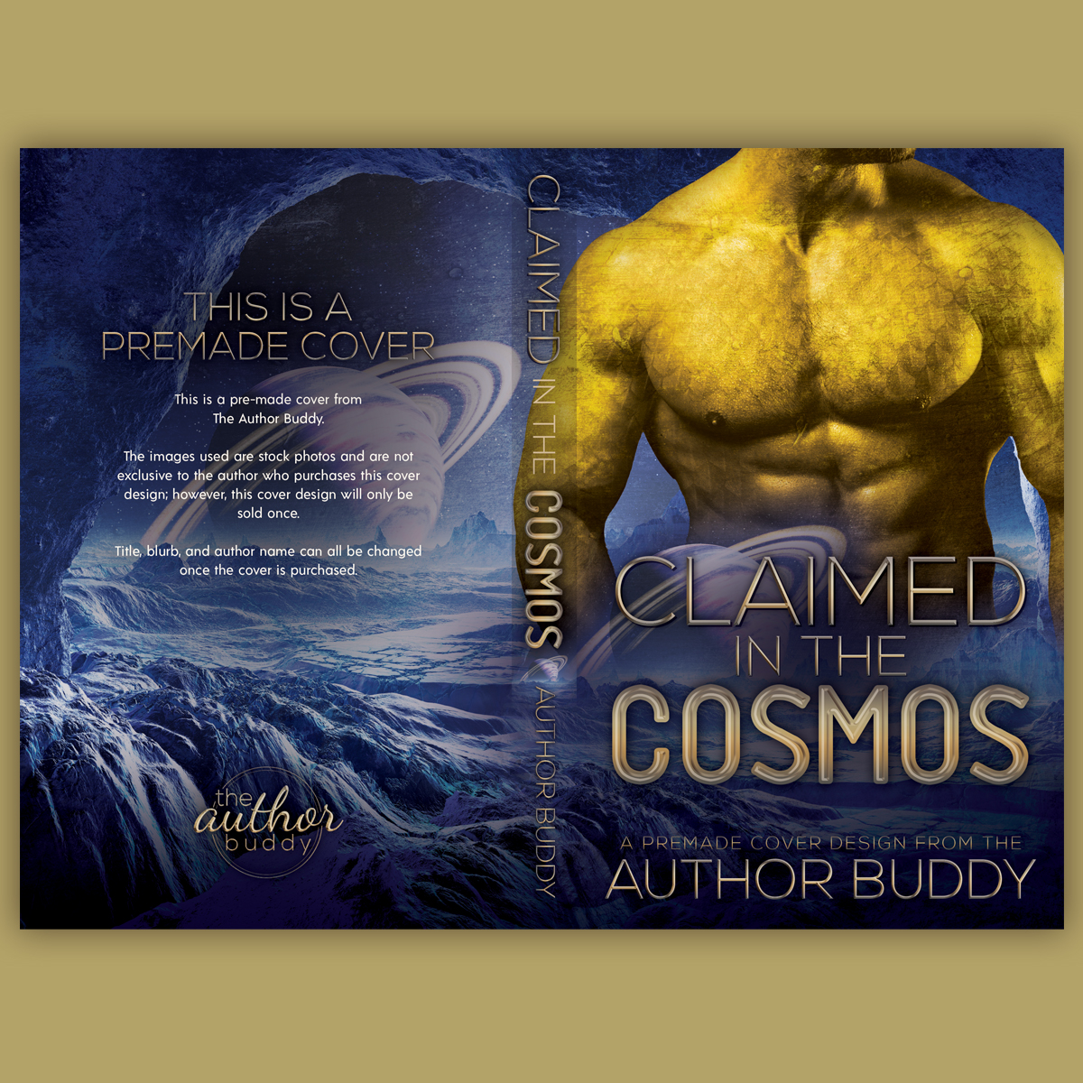 Claimed In The Cosmos - Premade Sci-Fi Romance Book Cover from The Author Buddy