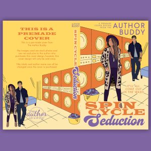 Spin Cycle Seduction - Premade Illustrated Contemporary Romance Romantic Comedy Book Cover from The Author Buddy