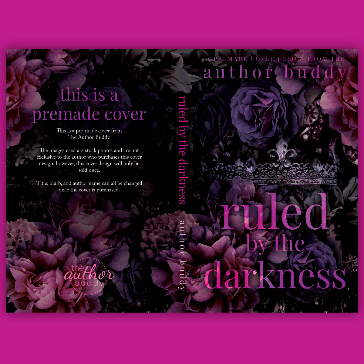 Ruled By The Darkness - Premade Discreet Dark Romance Book Cover from The Author Buddy