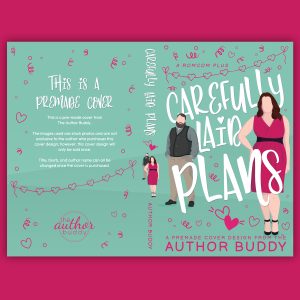 Carefully Laid Plans - Premade Illustrated Contemporary Plus Size Couple Event Planner Romance Romantic Comedy Book Cover from The Author Buddy