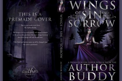 Wings of Sin and Sorrow - Premade Fantasy Paranormal Dark Romance Book Cover from The Author Buddy