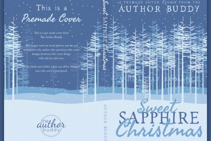 Sweet Sapphire Christmas - Premade Illustrated Discreet Winter Holiday Christmas Romance Book Cover from The Author Buddy