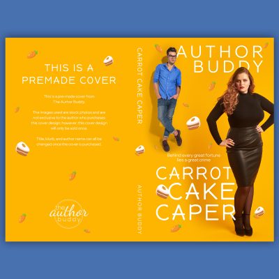 Carrot Cake Caper- Premade Discreet Plus Size Cozy Mystery Romance Book Cover from The Author Buddy