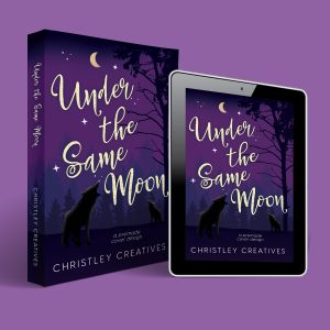 Under the Same Moon - Premade Illustrated Wolf Shifter Paranormal Romance Book Cover from Christley Creatives