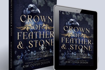 Crown of Feather and Stone - Premade Dark Romance Object / Typography Book Cover from Kiwi Cover Designs