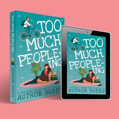 Too Much People-ing - Premade Illustrated Contemporary Romance Romantic Comedy Book Cover from The Author Buddy