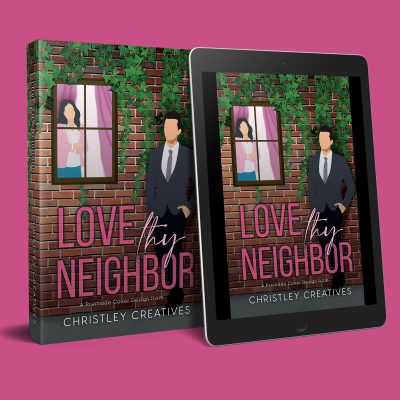 Love Thy Neighbor - Premade Illustrated Neighbor Romance Book Cover from Christley Creatives