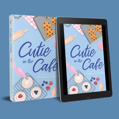 Cutie in the Cafe - Premade Illustrated RomCom Romance Book Cover from Christley Creatives