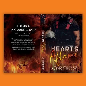 Hearts Aflame - Premade Firefighter Hero First Responder Romance Book Cover from The Author Buddy
