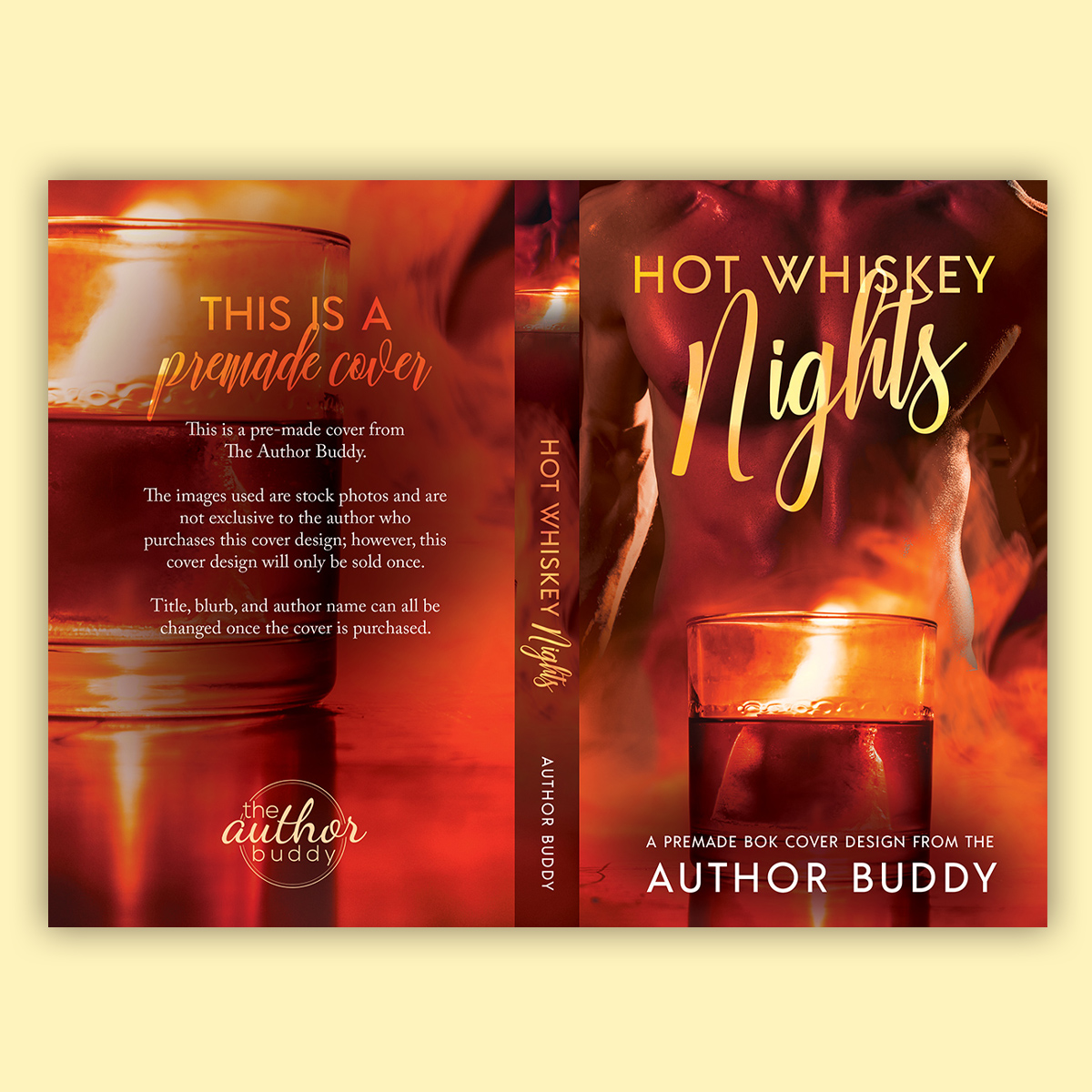 Hot Whiskey Nights - Premade Steamy Romance Book Cover from The Author Buddy