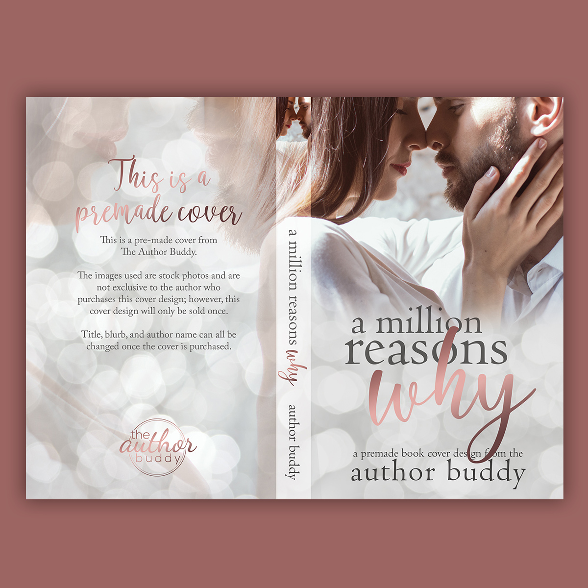 A Million Reasons Why - Premade Sweet Clean Romance Book Cover from The Author Buddy