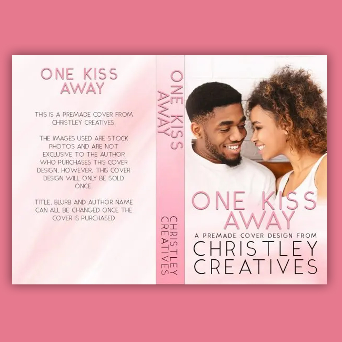 One Kiss Away - Premade Contemporary Romance Book Cover from Christley Creatives
