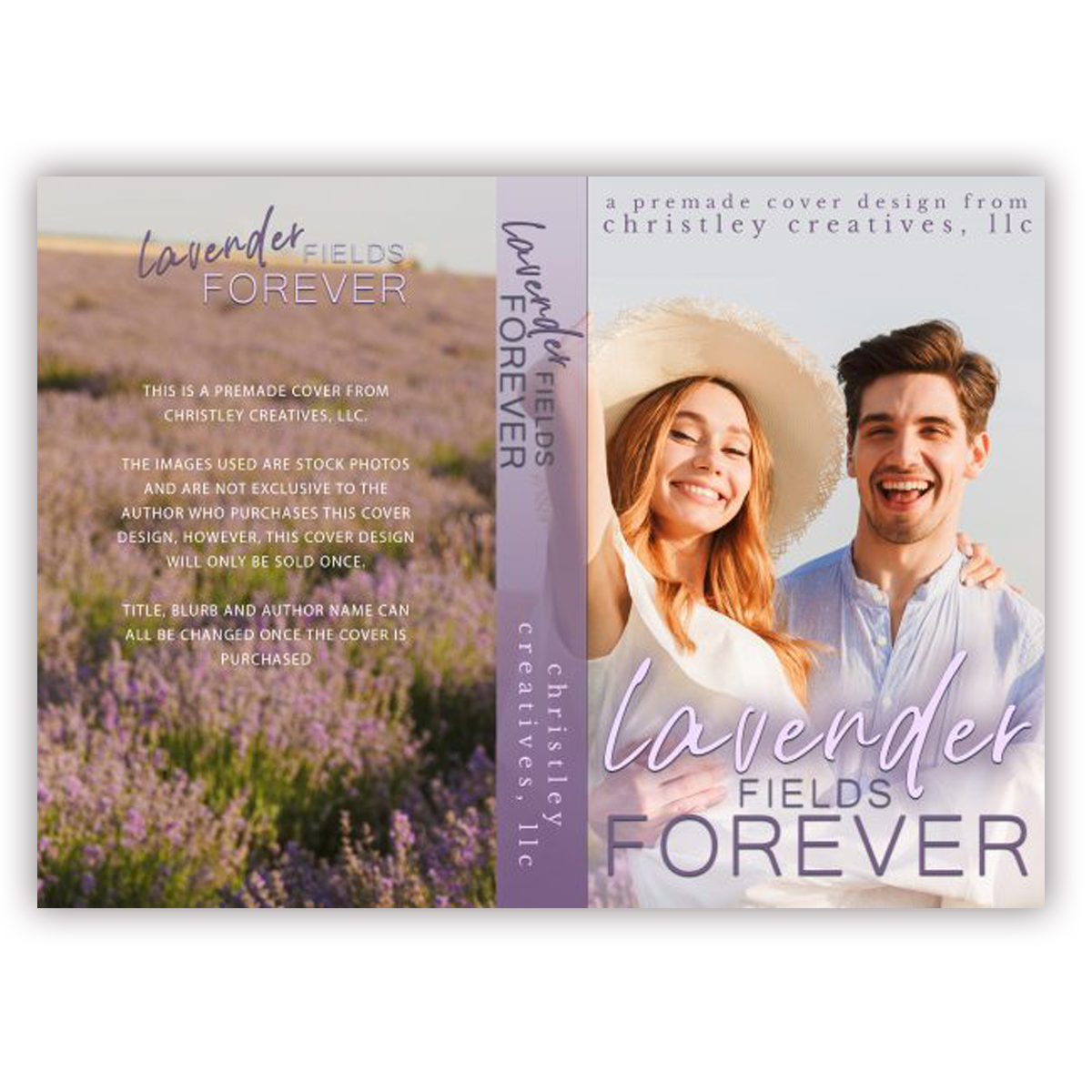 Lavender Fields Forever - Premade Contemporary Romance Book Cover from Christley Creatives