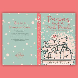Parkas And A Park Bench - Premade Illustrated Winter Contemporary Romance Romantic Comedy Book Cover from The Author Buddy