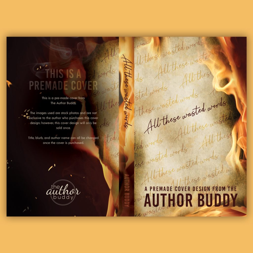 All These Wasted Words - Premade Dark Romance Book Cover from The Author Buddy