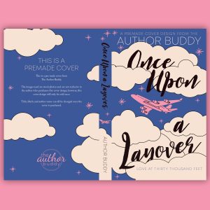 Once Upon a Layover - Premade Illustrated Contemporary Romance Romantic Comedy Book Cover from The Author Buddy