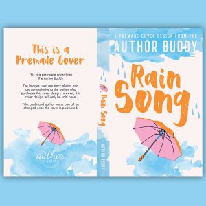 Rain Song - Premade Illustrated Object Typography Discreet Book Cover from The Author Buddy