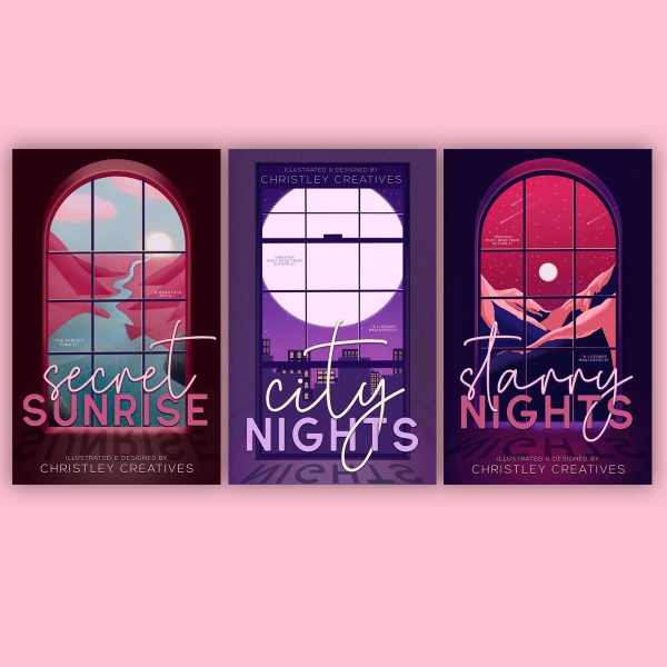 Window Series - Premade Original Unique Illustrated Discreet Romance Book Cover Series from Christley Creatives