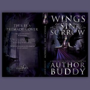 Wings of Sin and Sorrow - Premade Fantasy Paranormal Dark Romance Book Cover from The Author Buddy