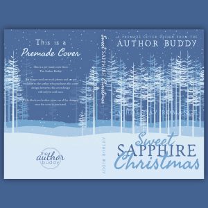 Sweet Sapphire Christmas - Premade Illustrated Discreet Winter Holiday Christmas Romance Book Cover from The Author Buddy